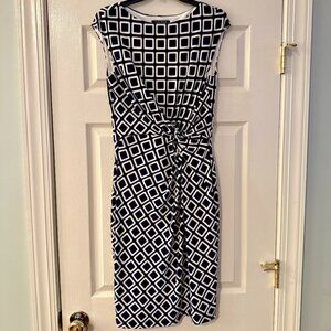 Lauren Ralph Lauren Women's Geo Printed Twist Front Dress Sleeveless Size 10
